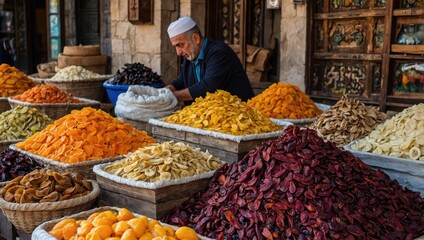 bazaar in turkey dried fruit vegetables