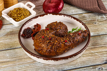 Baked pork tenderloin with mustard