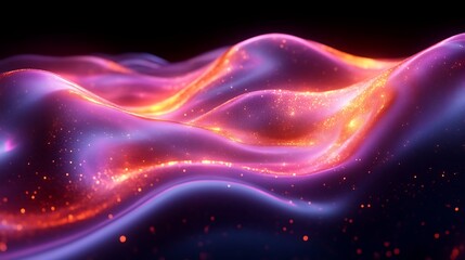 Obraz premium Abstract Purple and Orange Glowing Waves