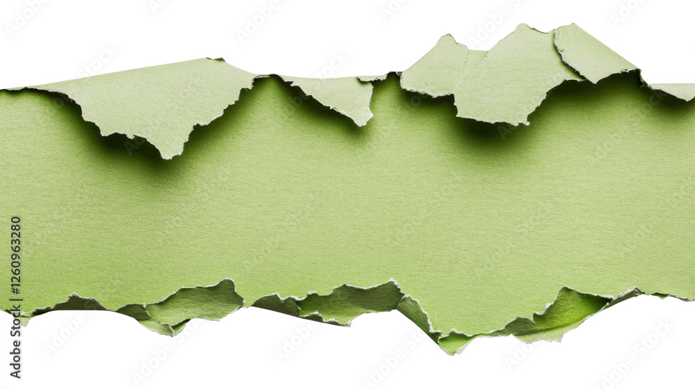Aufkleber torn green paper with transparent background creating copy space