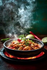Delicious paneer tikka masala in a black bowl.