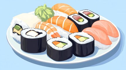 Assorted Sushi Plate, Restaurant, Lunch