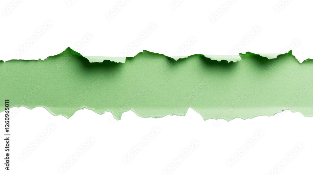 Aufkleber green torn paper with transparent background creating copy space