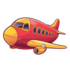 Digital illustration of a cartoon-style airplane. The background is a solid white.