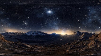 Sunrise mountain 360? alien planet VR