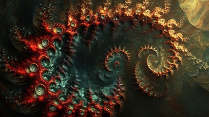 Fractal art swirl, abstract background, digital design