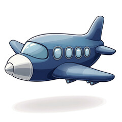 Digital illustration of a cartoon-style airplane. The background is a solid white.