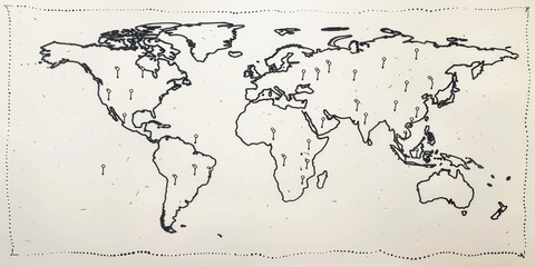 World Map Minimalist Graphic Design
