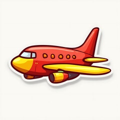 Digital illustration of a cartoon-style airplane. The background is a solid white.