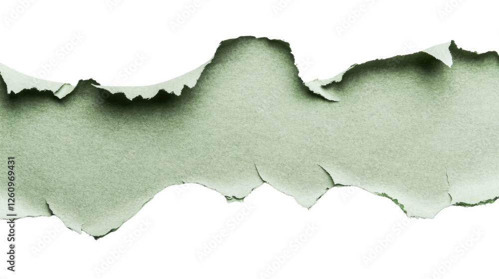Aufkleber torn green paper with transparent background creating a ripped effect