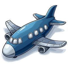 Digital illustration of a cartoon-style airplane. The background is a solid white.