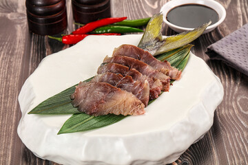 Raw yellowtail fresh fish sashimi