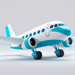 Digital illustration of a cartoon-style airplane. The background is a solid white.