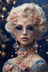 Elegant Fantasy Portrait of Ornate Woman – Baroque Inspired Illustration