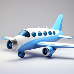 Digital illustration of a cartoon-style airplane. The background is a solid white.