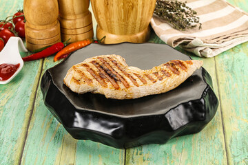 Grilled Turkey fillet breast served sauce