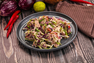 Salad with canned tuna and cabbage