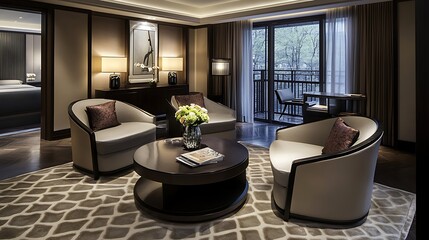 Elegant Hotel Suite Living Room Interior Design