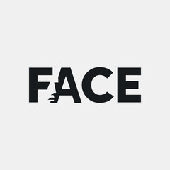 Vector face text logo design