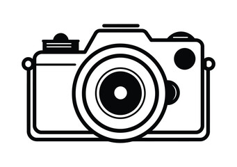 camera line art vector illustration