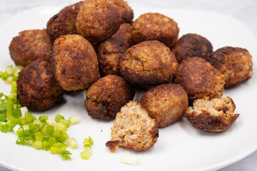 Vegan buckwheat meatballs made with buckwheat groats and spices