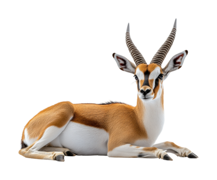 Wildlife conservation leaping antelope isolated on transparent background - Generative AI