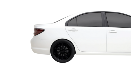 Car profile view urban setting digital isolated on transparent background - Generative AI