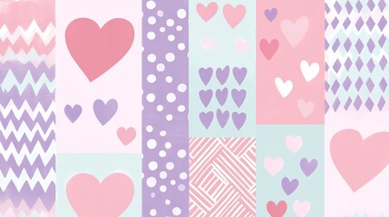 Pastel Hearts Pattern Abstract Background Design