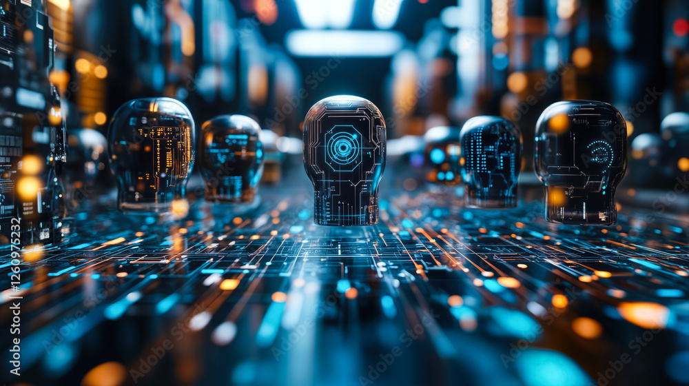 Poster advanced multimodal ai comparison in futuristic digital network environment