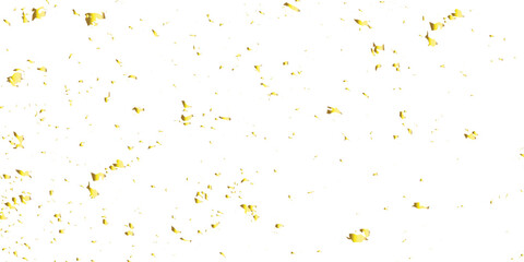 Doted and confetti golden glitter on transparent background. Shiny glittering dust. Gold glitter sparkle confetti that floats down falling. Vector illustration