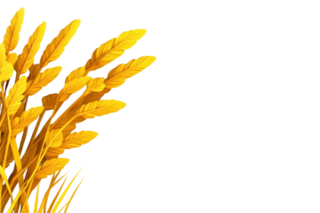 Nature's harvest golden wheat fields isolated on transparent background - Generative AI
