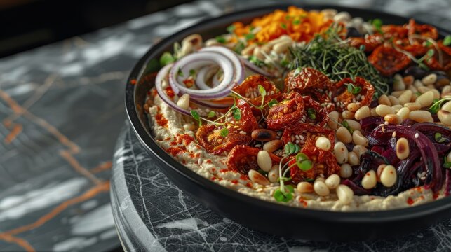 Savory hummus with a blend of paprika and cumin for a warm, earthy flavor