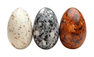 Colorful decorative eggs nature artistic isolated on transparent background - Generative AI