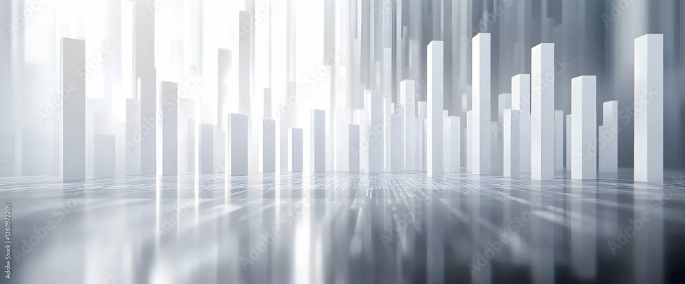 Poster abstract financial background with a white bar graph and data chart