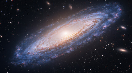 Fototapeta premium Majestic Spiral Galaxy Cosmic Nebula Space Background Stars Universe Astronomy Celestial Night Sky 