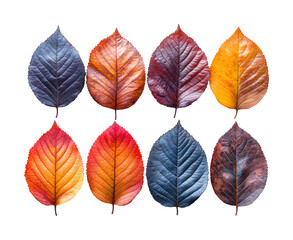 Obraz premium Colorful autumn leaves display nature isolated on transparent background - Generative AI