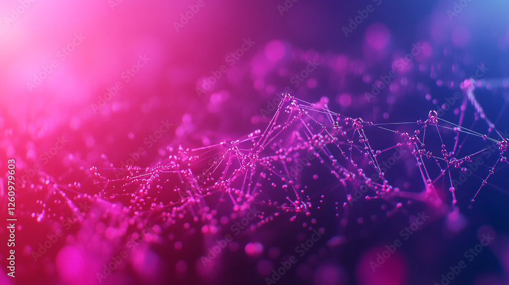 Poster abstract pink purple network digital art background design modern technology web glow data lines