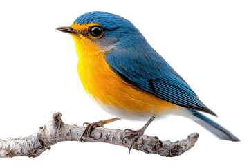 Fototapeta premium Vibrant bird perched on branch nature isolated on transparent background - Generative AI