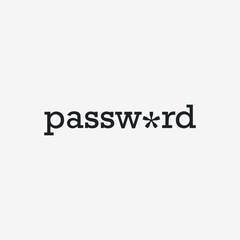 Vector password minimal text logo design