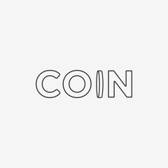 Vector coin minimal text logo design