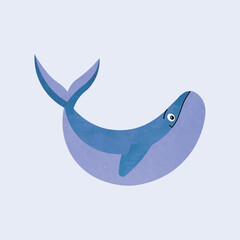 Vector illustration of cute whale cartoon