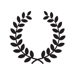 laurel leaf floral wreath logo icons set vector flat design