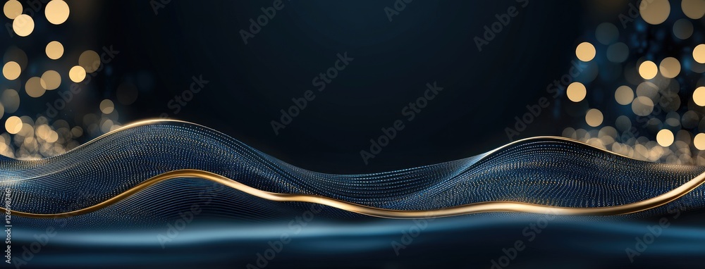 Poster glowing particles form soft waves that shimmer under dim lighting, creating a tranquil and captivati