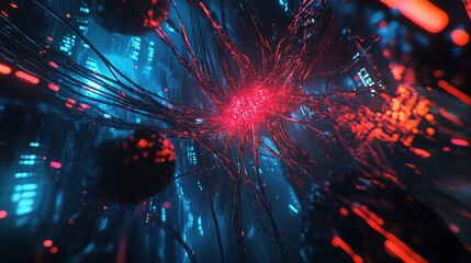 Abstract view of a futuristic digital network.