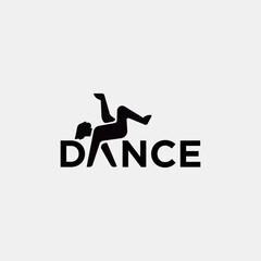 Vector dance minimal text logo design