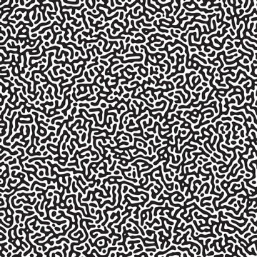 Turing-inspired texture showcasing reaction-diffusion patterns with organic designs resembling natural structures