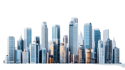 Obraz premium Modern metropolis skyline reaching for the sky on transparent background