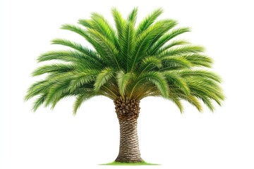 Obraz premium Vibrant Palm Tree Growth Tropical Paradise Nature Photography Lush Environment Close-Up View Natural Beauty