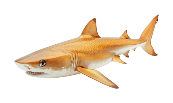 Shark swimming in ocean marine life aquatic view isolated on transparent background - Generative AI