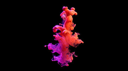 Obraz premium Abstract Pink and Orange Ink Swirl Design Artistic Fluid Background Water Style Colors Modern Trendy